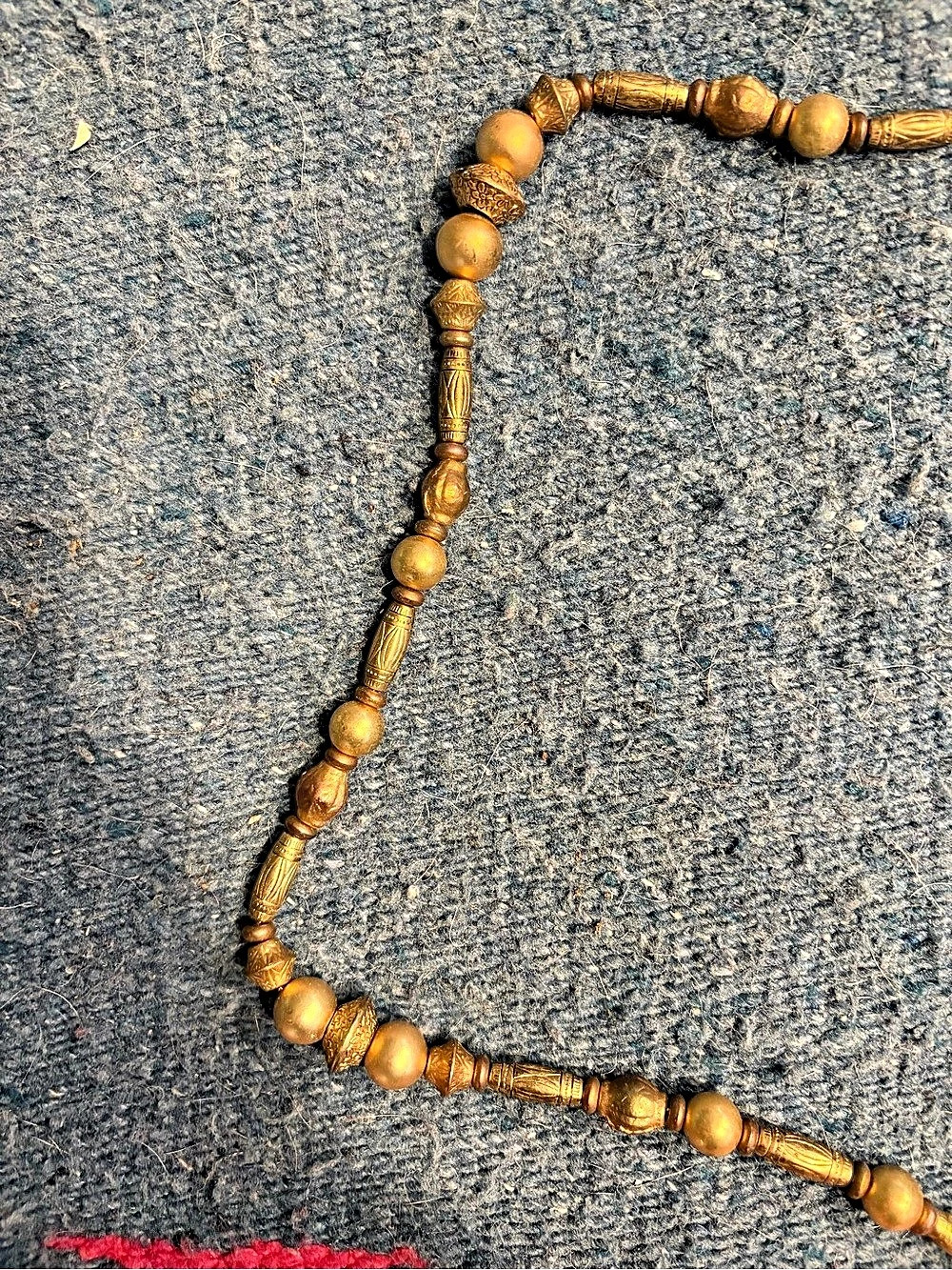 Beaded Necklace in Brown & Gold - Picture 2 of 3